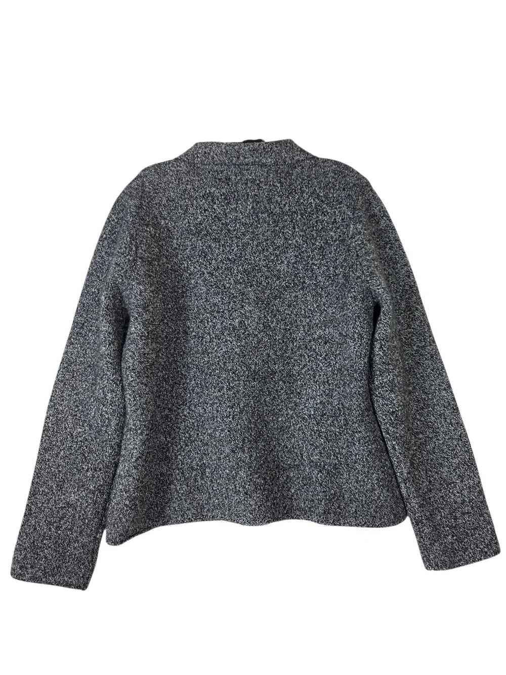 Zara 100% wool knit  Women's Marled Black-Gray  Cardigan with gold buttons - Picture 4 of 12
